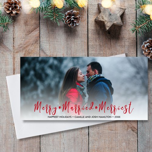 Newlywed Just Married Christmas Holiday Photo