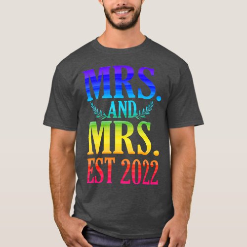 Newlywed Just Married Lesbian Wedding Mrs  T_Shirt