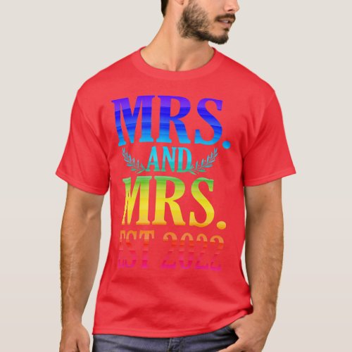 Newlywed Just Married Lesbian Wedding Mrs  T_Shirt