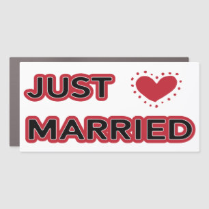 Newlywed Just Married Wedding Car Magnet