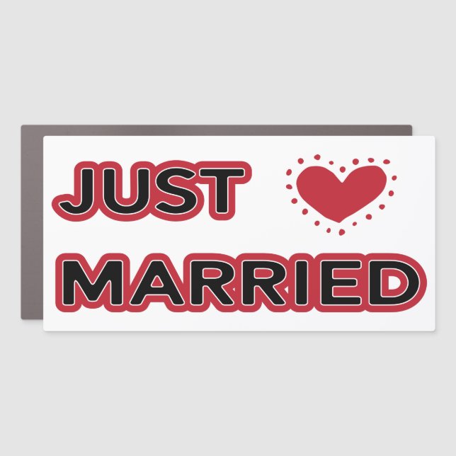 Newlywed Just Married Wedding Car Magnet (Front)