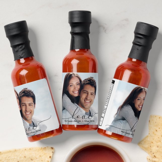 Newlywed Love Photo Hot Sauces (Laydown)