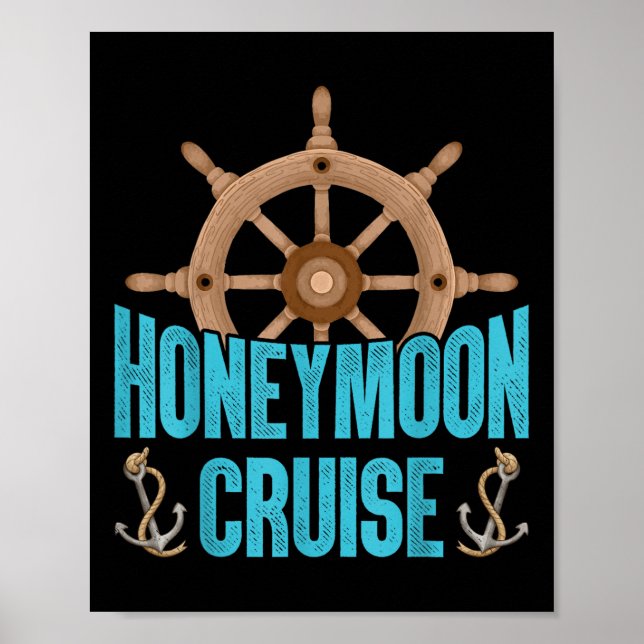 Newlywed Loving Couple Matching Honeymoon Cruise  Poster (Front)