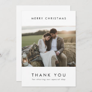 Newlywed Married Thank You Christmas Photo Holiday Card
