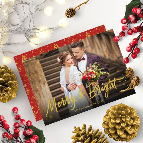 Newlywed Merry And Bright Photo Christmas Holiday Invitation
