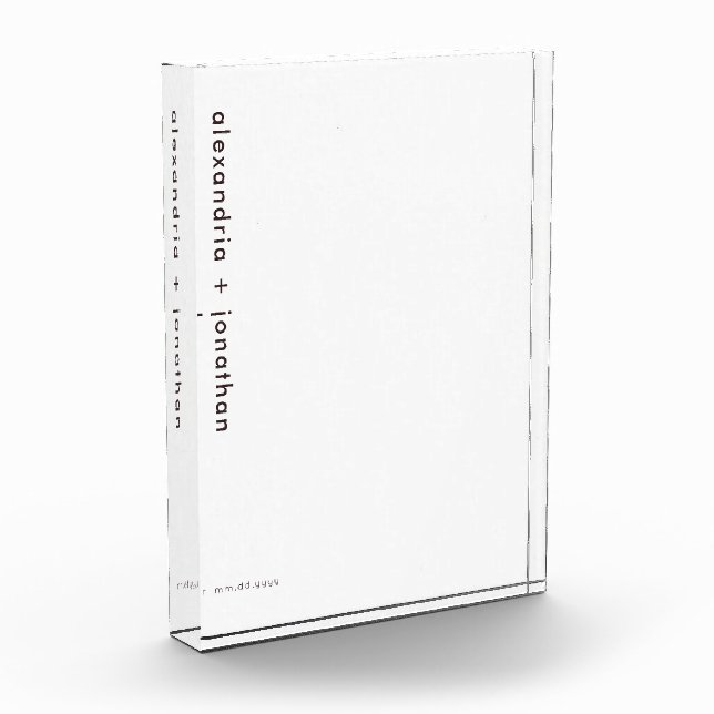 Newlywed Monogram Minimalist Modern Photo (Left)