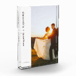 Newlywed Monogram Minimalist Modern Photo Block<br><div class="desc">With room for your favorite wedding photo, this photo display showcases your favorite image from your wedding along with your names and wedding date or custom text of your choice. The stylish minimalist white background color can be changed by clicking customize further. Add your names, established date or text of...</div>