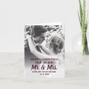 Newlywed Mr And Mrs First Christmas Custom Photo Holiday Card