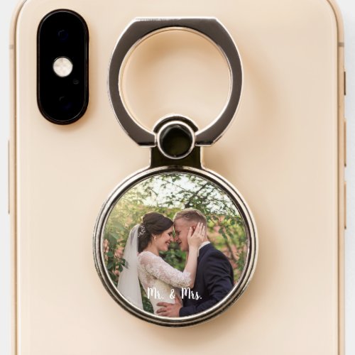 Newlywed Mr and Mrs Wedding Photo Phone Ring Stand