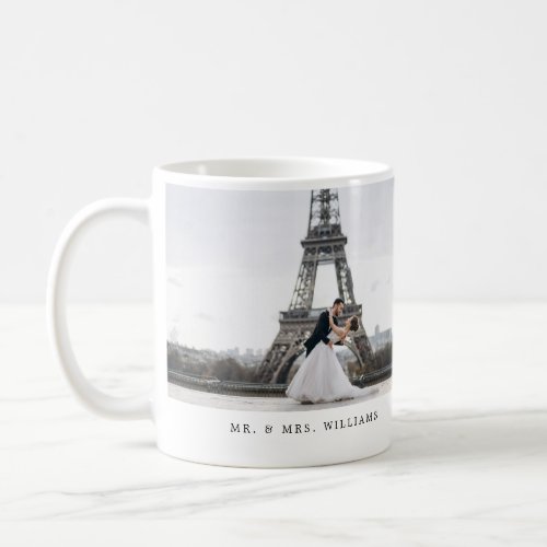 Newlywed Mr  Mrs Modern Photo Collage Coffee Mug