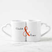 Newlywed Mrs & Mrs Lesbian Flamingo Personalized Coffee Mug Set (Front Nesting)