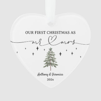 Newlywed Our First Christmas as Mr. & Mrs. Ornament