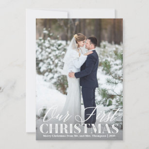 Newlywed Photo Christmas Card Our First Christmas