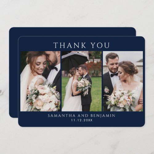 Newlywed Photo Collage Wedding Thank You Card