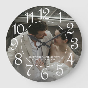 Newlywed Photo Large Clock