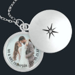 Newlywed Photo Name Wedding Date Bridal Gift Locket Necklace<br><div class="desc">Newlywed Photo Name Wedding Date Bridal Gift. A lovely keepsake from the groom to his new bride. Easily replace the sample image with your own favorite from your wedding day and personalise your new married name and wedding date.</div>