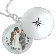 Newlywed Photo Name Wedding Date Bridal Gift Locket Necklace at Zazzle