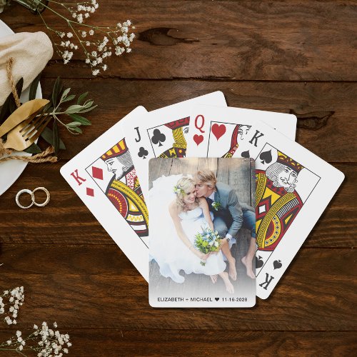 Newlywed Photo Wedding Favor Poker Cards