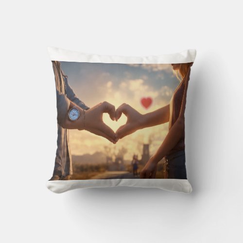 Newlywed Romance Graphic Pillow Throw Pillow