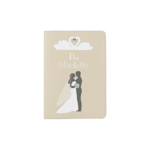 Newlywed Silhouette Honeymoon Passport Holder