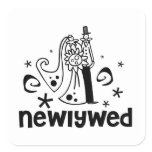 Newlywed Square Sticker