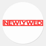 Newlywed Stamp Classic Round Sticker