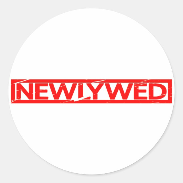 Newlywed Stamp Classic Round Sticker (Front)