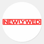 Newlywed Stamp Classic Round Sticker