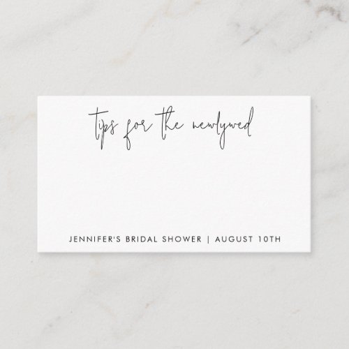 Newlywed Tip Jar Black and White Cards