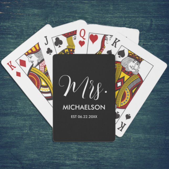 Newlywed Typography Script Poker Cards (Creator Uploaded)