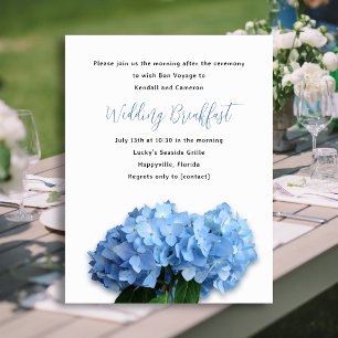 Newlywed Wedding Breakfast Blue Floral Invitation