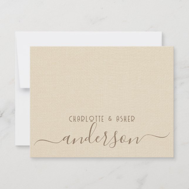 Newlywed Wedding Couple Monogram Note Card (Front)