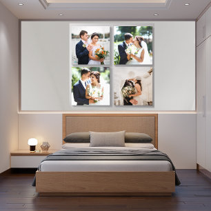 Newlywed Wedding Elegant Portraits Room Wall Art Acrylic Photo Tile