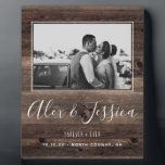 Newlywed Wedding Rustic Photo Decor Plaque<br><div class="desc">Capture your favorite photo memories with this lovely personalized photo plaque</div>