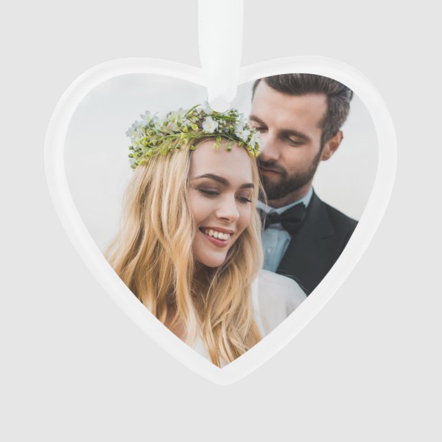 Newlyweds 1st Christmas Photo Ornament (Front)