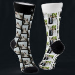 Newlyweds 2 wedding photos Mr and Mrs unique Socks<br><div class="desc">Create your own romantic fully personalized asymmetric bride and groom black and white wedding socks with your names and 2 photos.            Perfect wedding keepsake gift,  Valentine's gift for newlyweds,  or for couple's anniversary.</div>