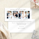Newlyweds 4 Photos Married & Merry Christmas Holiday Card<br><div class="desc">Newlyweds 4 Photos White Script Married & Merry Christmas. Available digitally and printed. Modern and minimalist,  with a stylish set script for Married & Merry. Replace the sample pictures with your own wedding favorites and personalise the rest of the words on each side as required.</div>