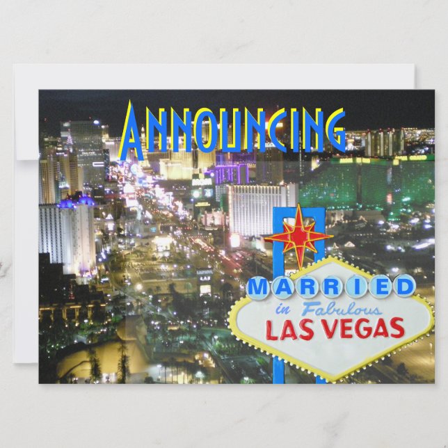 Newlyweds Announcement Elope to Las Vegas (Front)