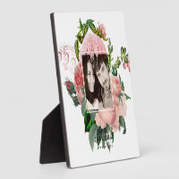 Newlyweds Blush Pink Roses Botanical Floral PHOTO Plaque