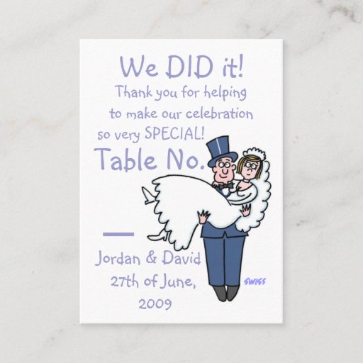 Customizable Cute Wedding Reception Table Place Card Business Card Template
