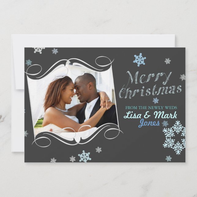 Newlyweds Christmas Photo Card (Front)