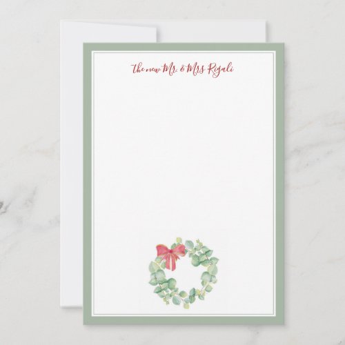 Newlyweds Christmas Thank You Cards