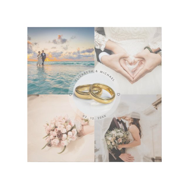 Newlyweds Couple Wedding Anniversary Photo Collage Gallery Wrap (Front)