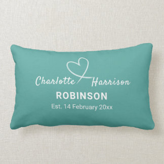 Newlyweds Couples Wedding Date Personalized Lumbar Pillow