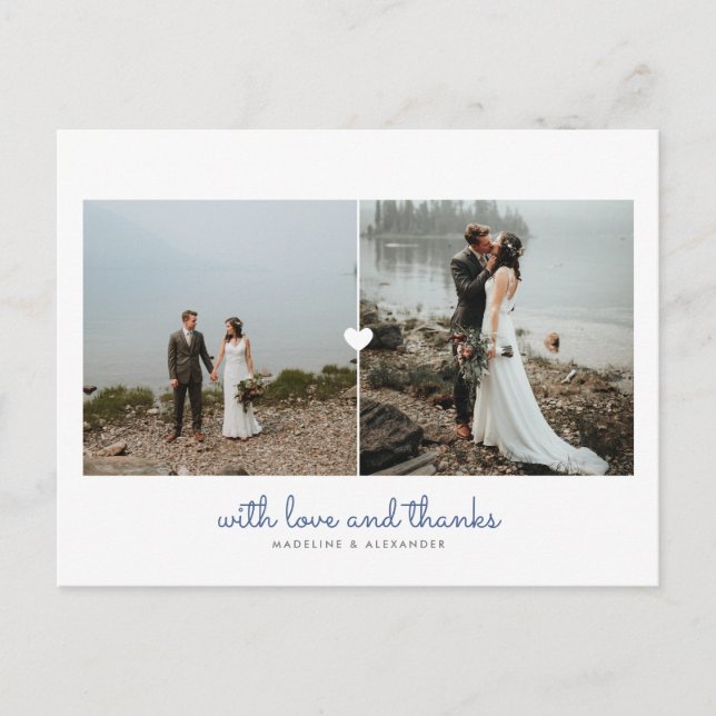 Newlyweds Diptych Thank You Postcard (Front)