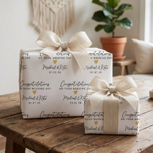 Newlyweds Elegant Custom Couple Wedding Favor Wrapping Paper
