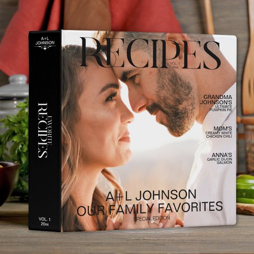 Newlyweds Favorite Recipes Photo Magazine Cover 3 Ring Binder