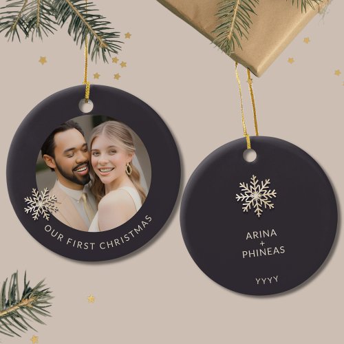 Newlyweds First Christmas Photo Ornament