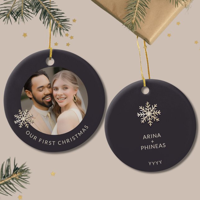 Newlywed's First Christmas Photo Ornament (Creator Uploaded)