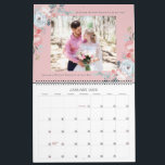 Newlyweds First Year | Wedding Photography Collage Calendar<br><div class="desc">Newlyweds First Year | Wedding Photography Collage Calendar - A stylish and beautiful design with 17 wedding photograph images - Custom keepsake collage yearly calendar with pastel pink color block design, pink peony flowers, and gray custom text - with your monogrammed initial letter, LOVE IN custom year or your own...</div>